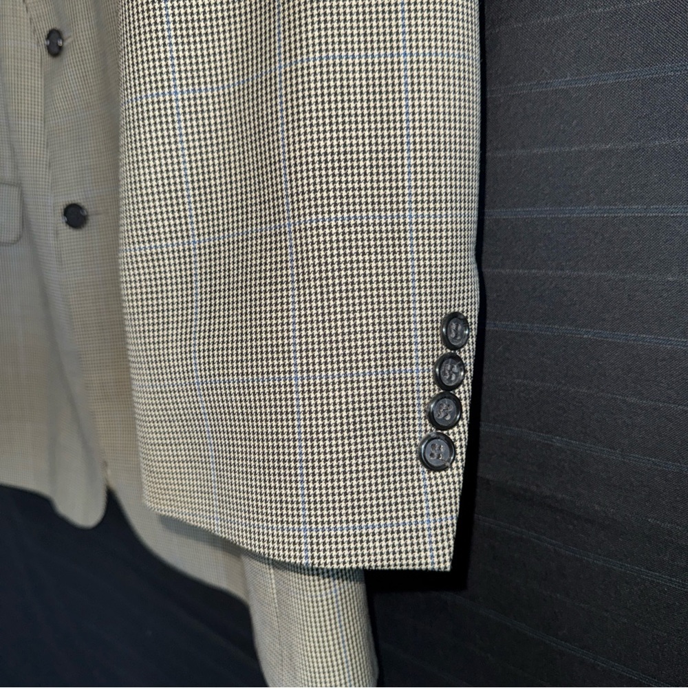 Brooks Brothers Black Tan Houndstooth Wool Cashmere Jacket Sports Coat 46 L - Picture 4 of 14